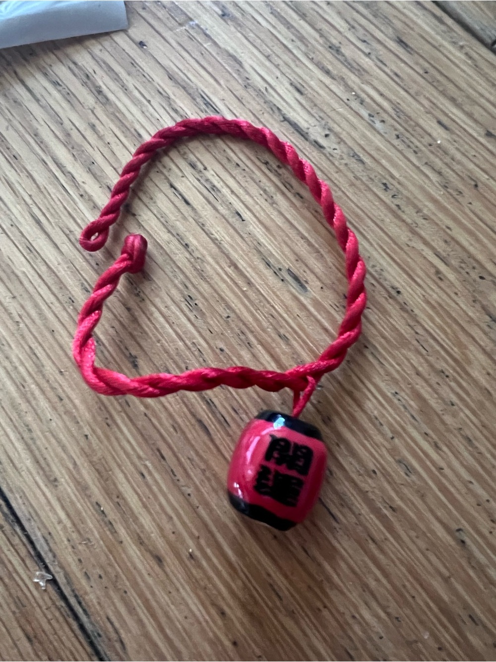 Japanese Red Bracelets with Lucky Ceramic Bead